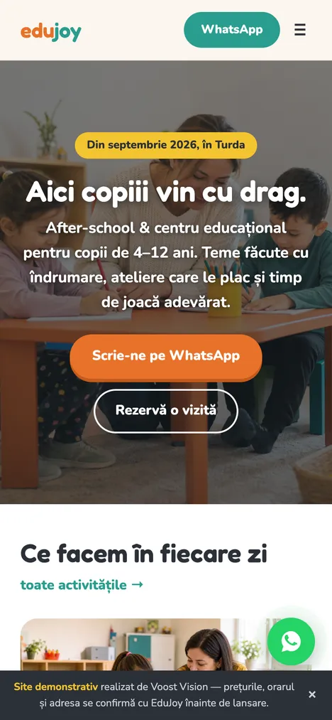 Demo Edujoy pe telefon